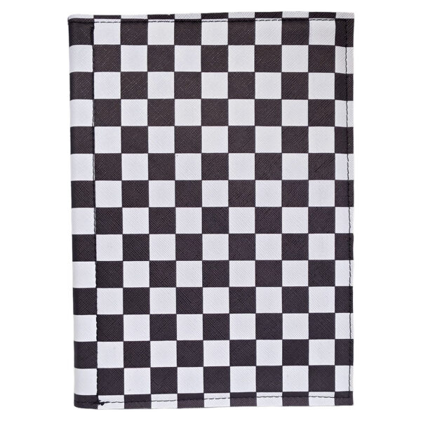 black and white checkered small folio front