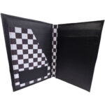 black and white checked small folio