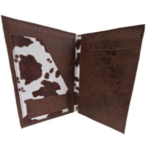 folio featured a brown cow hide vinyl