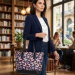 tote bag featured in black and colorful butterflies