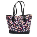 tote bag featured in black and colorful butterflies